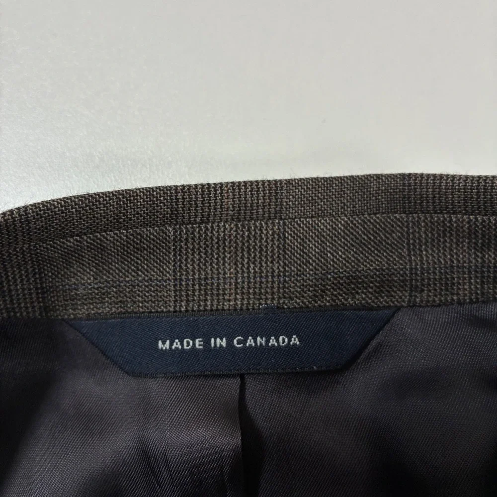 Brooks Brothers Blazer 46R Brown Glen Plaid 100% Wool Sport Coat Canada